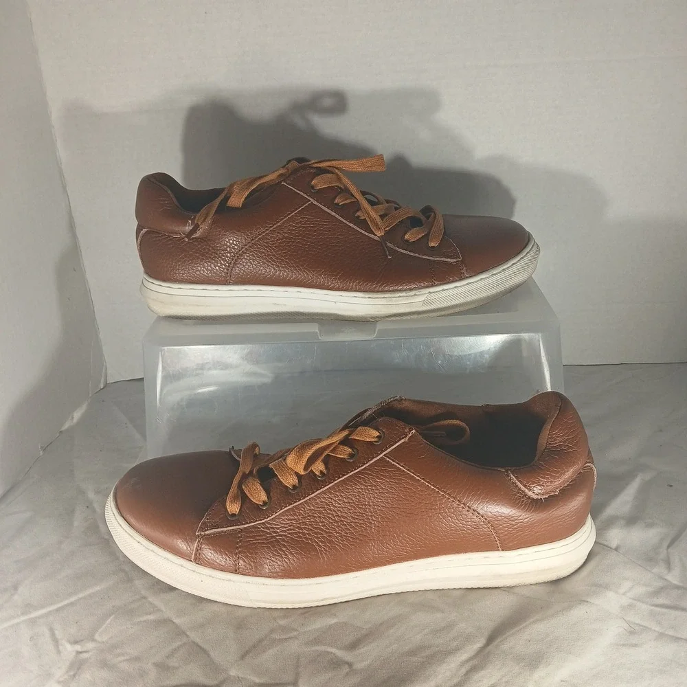 Arkbird Mens Brown Leather Oxford Sneakers Low‎ Top Lace Up ZK20105 Size 10